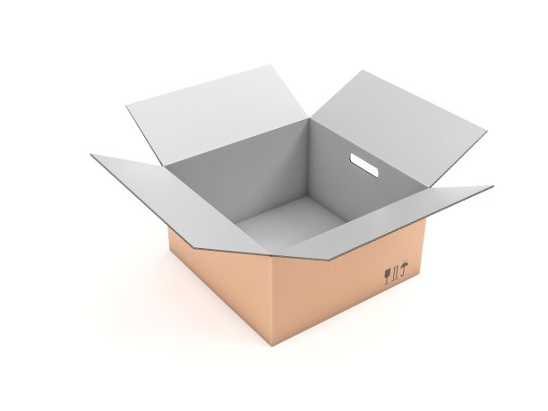 打开纸板箱。孤立的3d渲染图图片下载