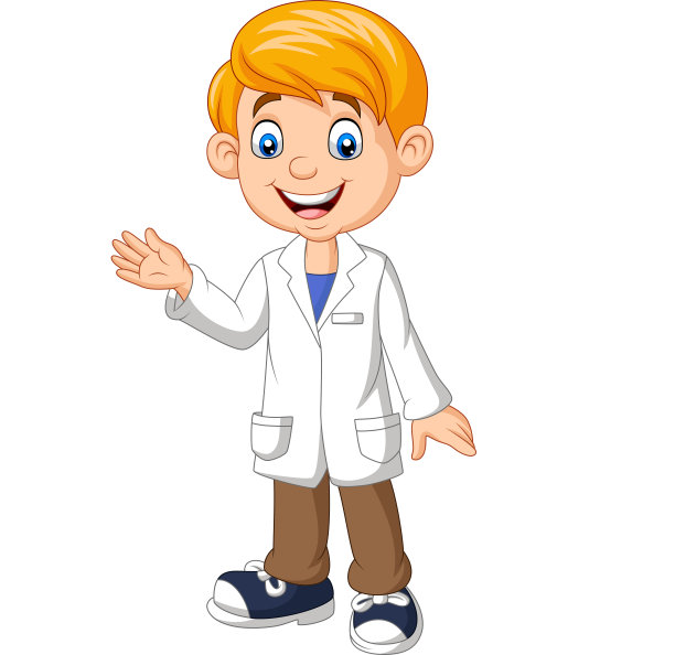 穿着实验室白大褂的卡通科学家图片下载