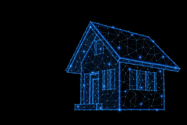 住宅建筑符号的抽象多边形灯设计图片下载