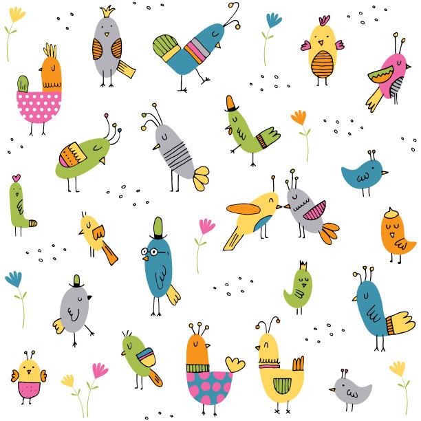 鸟花图案图片下载