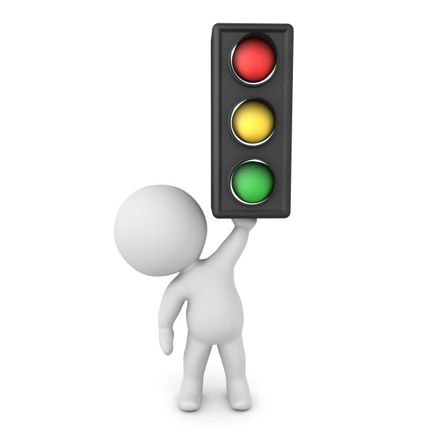 3D角色挡住交通灯图片下载
