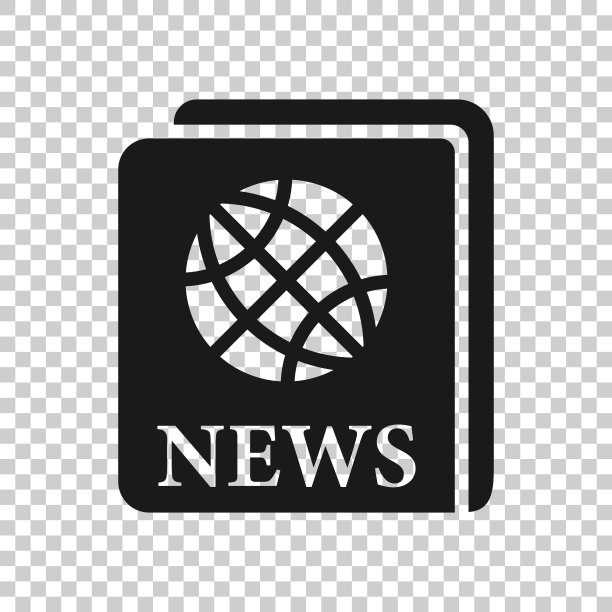 透明风格的报纸图标。隔离背景上的新闻矢量图。新闻业务概念。图片下载