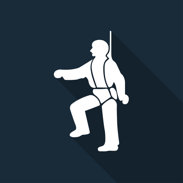 PPE图标。安全安全带必须穿戴符号标志隔离在黑色背景，矢量插图图片下载