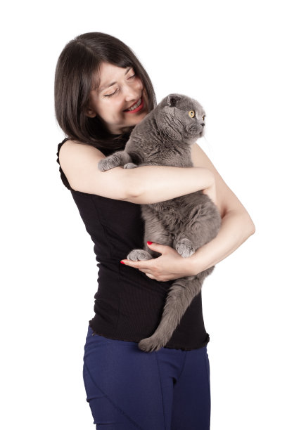 宠物主人和她的猫图片下载