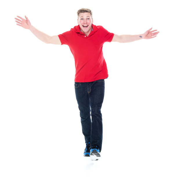 穿红衬衫的帅哥图片下载