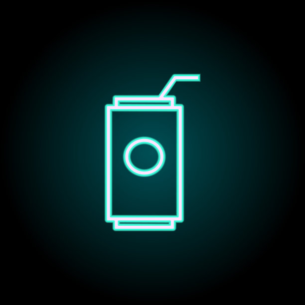 苏打银行的霓虹灯图标。厨房用具的元素。简单的图标为网站，网页设计，移动应用程序，信息图形图片下载