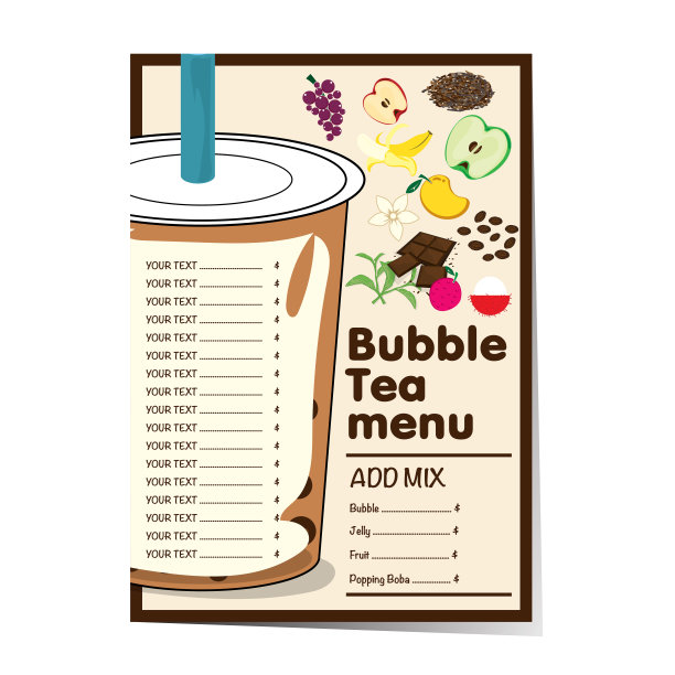 泡茶菜单图形模板图片下载