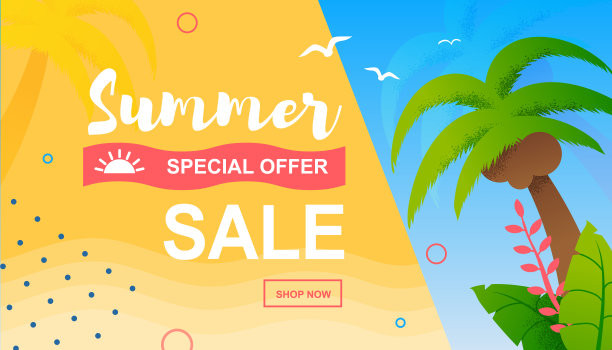 特别优惠热带旗帜夏季销售图片下载