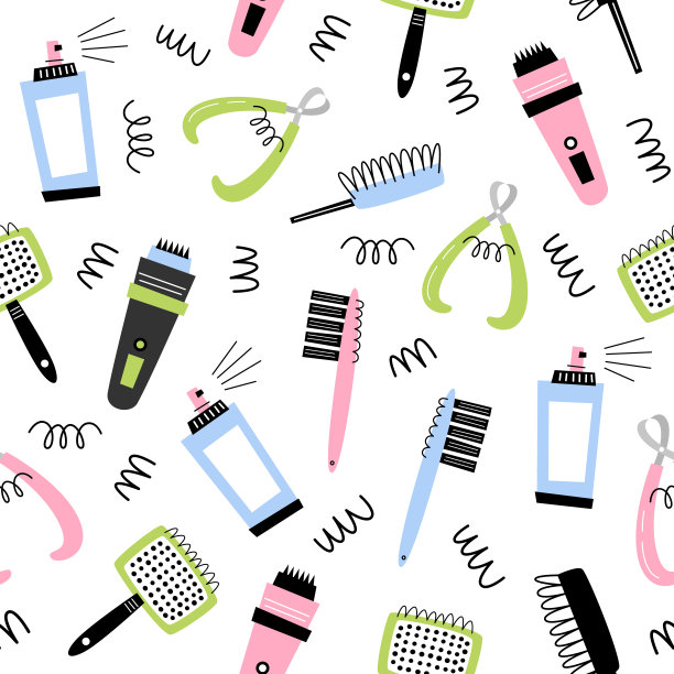 梳理。矢量无缝模式在平面风格图片下载