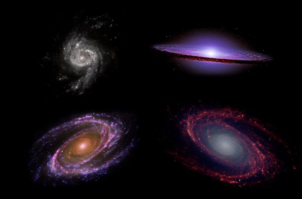 行星，星系，宇宙，星空，银河系，宇宙中的恒星和太空尘埃，长曝光照片，带颗粒。图片下载