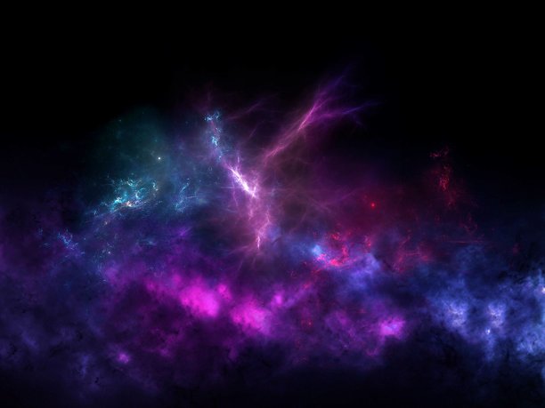 行星，星系，宇宙，星空，银河系，宇宙中的恒星和太空尘埃，长曝光照片，带颗粒。图片下载