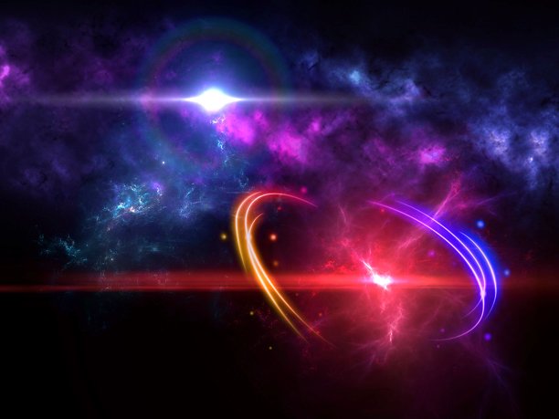 行星，星系，宇宙，星空，银河系，宇宙中的恒星和太空尘埃，长曝光照片，带颗粒。图片下载