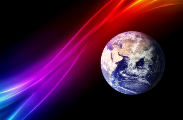 行星，星系，宇宙，星空，银河系，宇宙中的恒星和太空尘埃，长曝光照片，带颗粒。图片下载