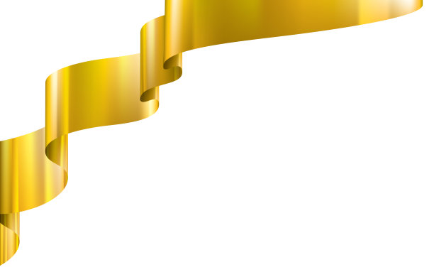 白色背景上的金色丝带。矢量图图片下载