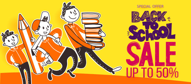 回到学校促销涂鸦图片下载