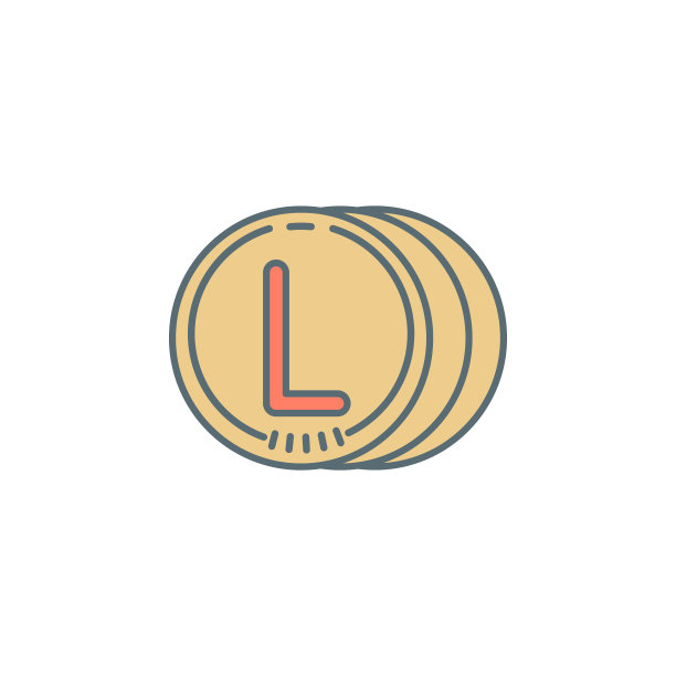 硬币品牌黄昏风格线条图标。移动概念和web应用的银行图标元素。黄昏风格的硬币品牌图标可以用于网页和手机图片下载