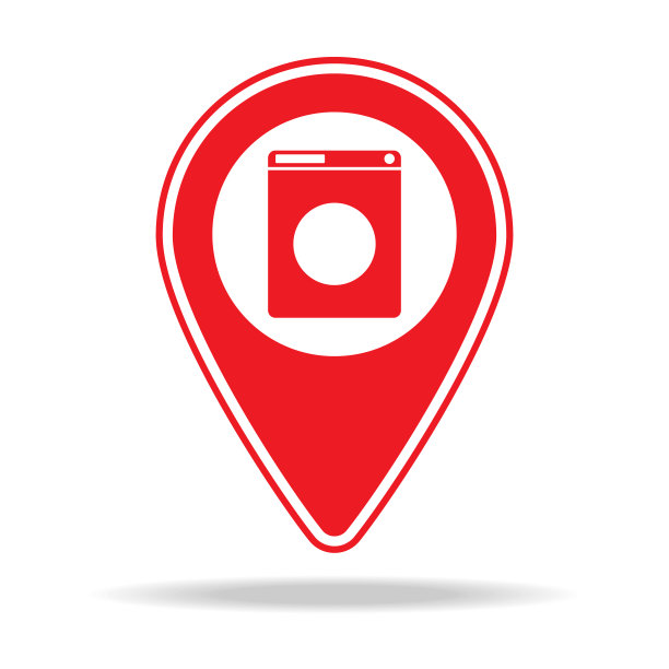洗衣地图大头针图标。移动概念和web应用的警告导航引脚图标元素。详细的洗衣地图大头针图标可以用于网络和移动图片下载