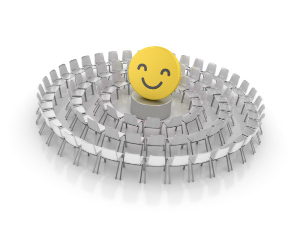 带微笑表情的圆形椅子- 3D渲染图片下载