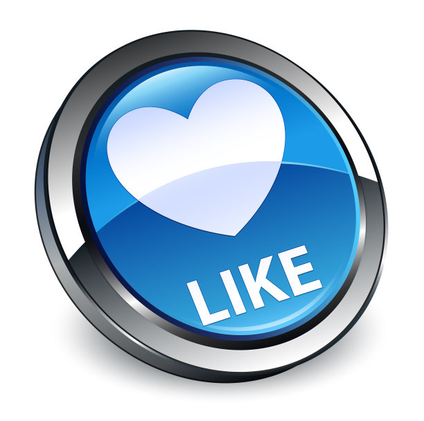 喜欢(心形图标)3d蓝色圆形按钮图片下载