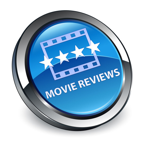 电影评论3d蓝色圆形按钮图片下载