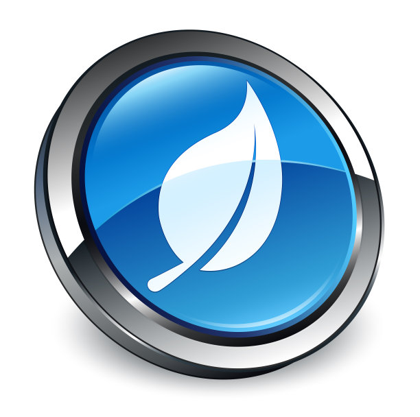 叶子图标3d蓝色圆形按钮图片下载