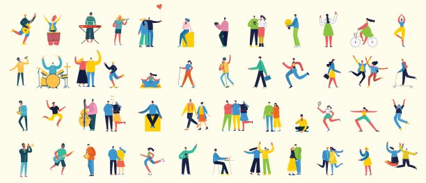 一组不同活动的人图片下载