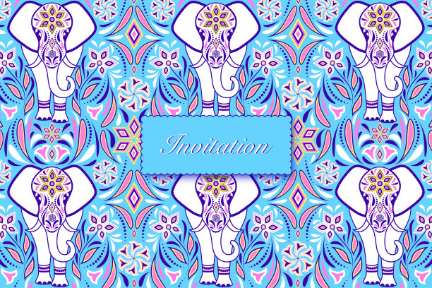 彩色邀请函图片下载