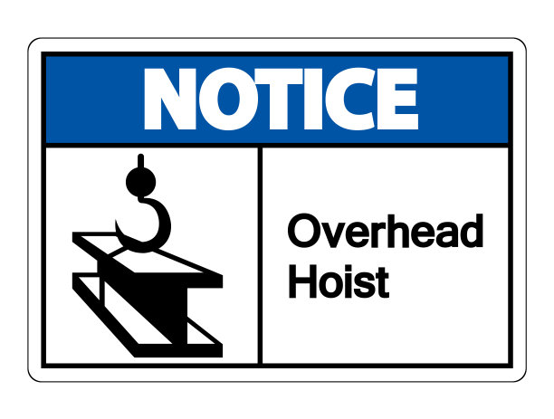 注意架空升降机符号符号隔离在白色背景，矢量插图图片下载