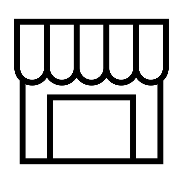 细线锐矢量图标/商店，零售商店图片下载