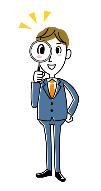 年轻的商人——用放大镜观察图片下载