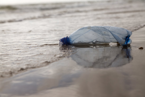 沙滩上的垃圾袋图片下载