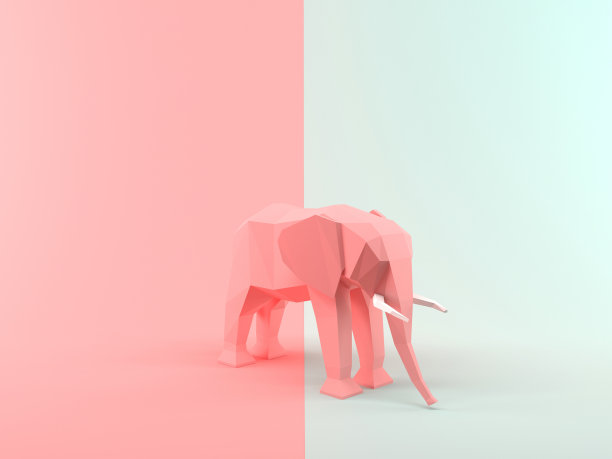 抽象三维渲染大象图片下载