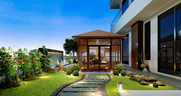 3 d渲染绿廊图片下载