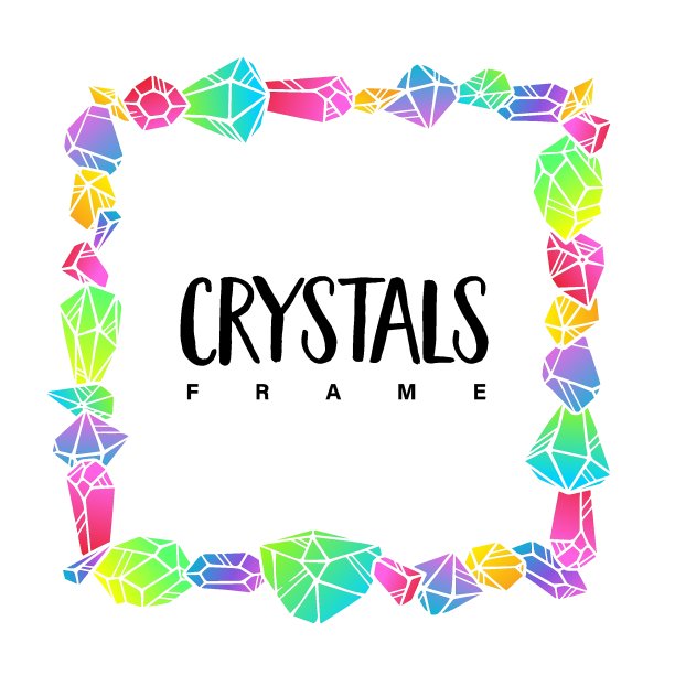 彩色轮廓晶体框架图片下载