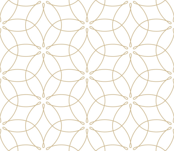 现代简单几何矢量无缝模式与金色花朵，线条纹理在白色背景。浅色抽象花卉壁纸，明亮的瓷砖装饰图片下载