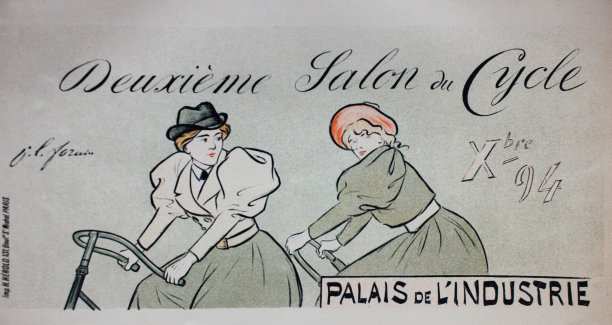 那张骑自行车的女人的旧海报图片下载