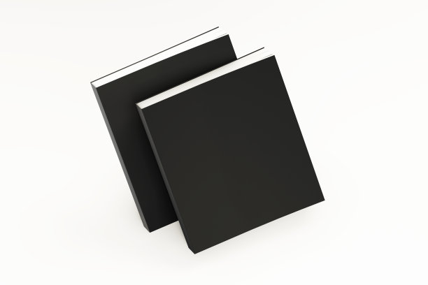 白色背景下的黑色书籍图片下载