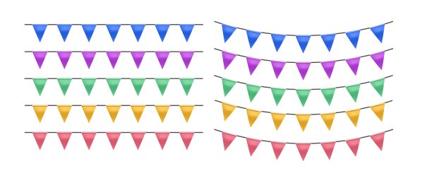 一套多彩的彩旗。矢量插图。图片下载
