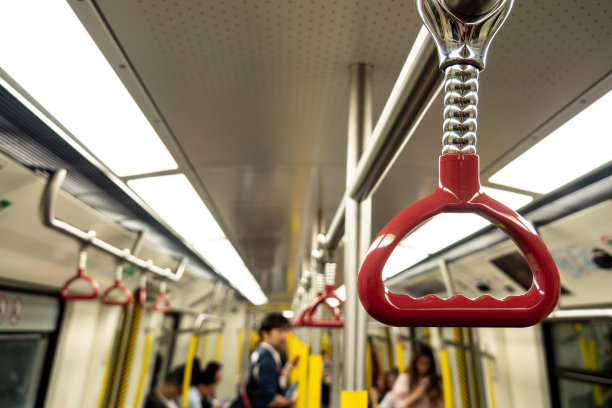 近照香港地铁的扶手。图片下载