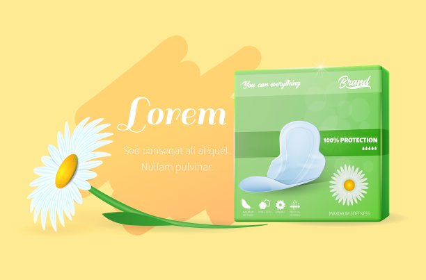 文本横幅与绿色垫包和雏菊花图片下载