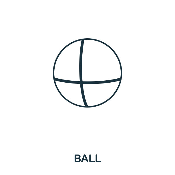 球图标轮廓风格。创意薄设计从婴儿用品图标收集。像素完美简单的球图标。网页设计，应用程序，软件，打印使用图片下载