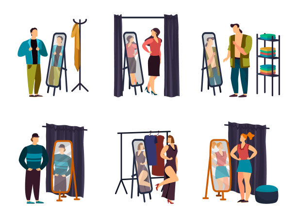 男人，女人在更衣室素材图片