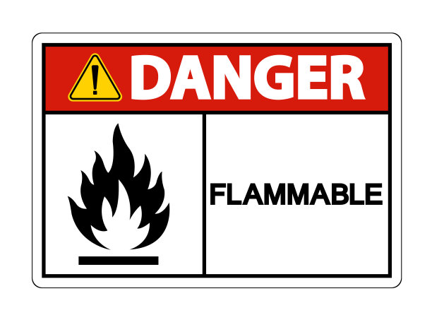 危险易燃符号标志隔离在白色背景，矢量插图图片下载
