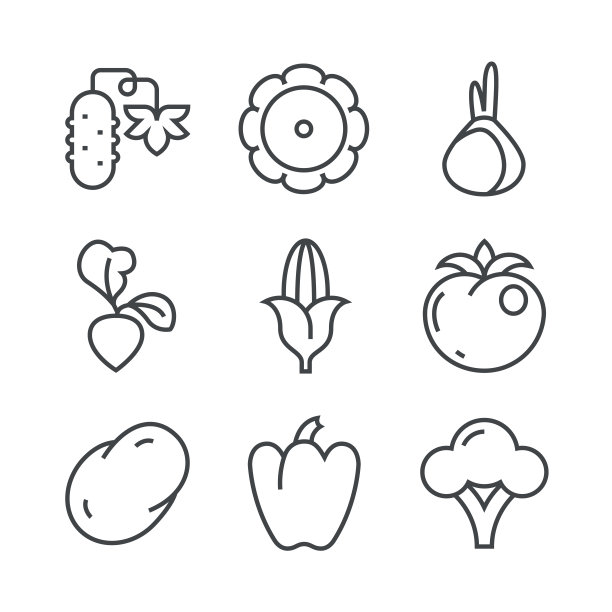 一组蔬菜图标图片下载