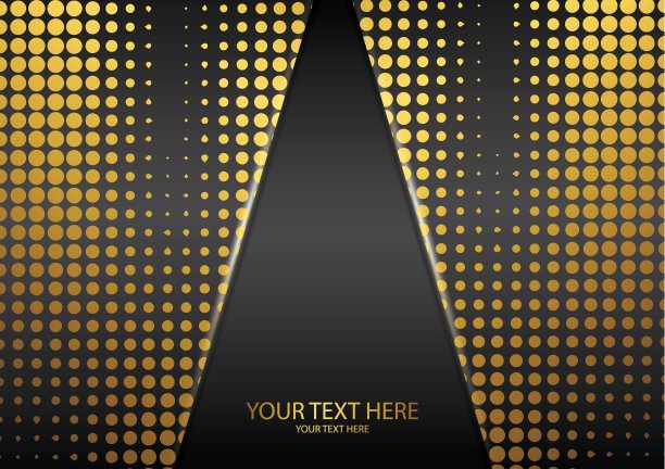 明亮的半色调点在一个黑暗的背景。豪华海报背景模板。图片下载