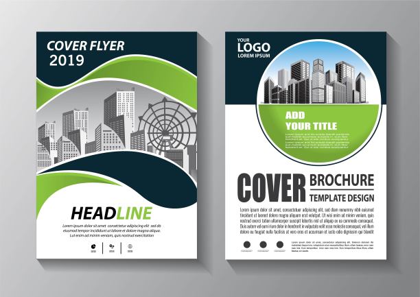 宣传册设计，封面现代布局，年度报告，海报，传单在A4彩色三角形，几何形状的技术，科学，市场与光背景素材图片