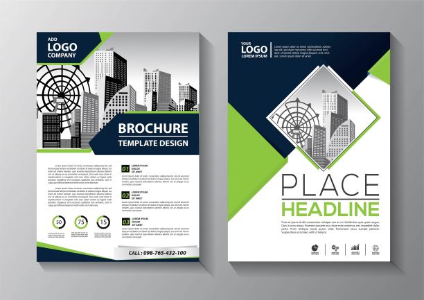 宣传册设计，封面现代布局，年度报告，海报，传单在A4彩色三角形，几何形状的技术，科学，市场与光背景素材图片