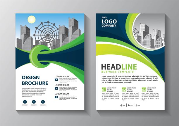 宣传册设计，封面现代布局，年度报告，海报，传单在A4彩色三角形，几何形状的技术，科学，市场与光背景素材图片