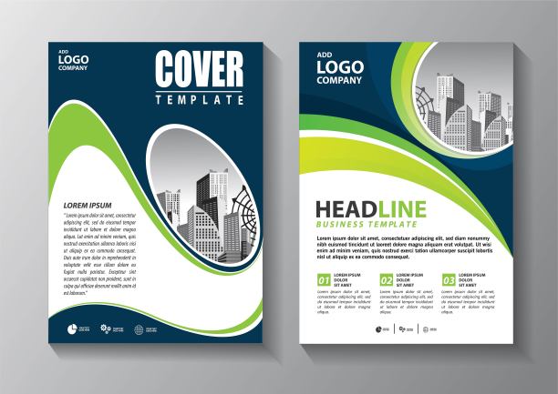 宣传册设计，封面现代布局，年度报告，海报，传单在A4彩色三角形，几何形状的技术，科学，市场与光背景素材图片