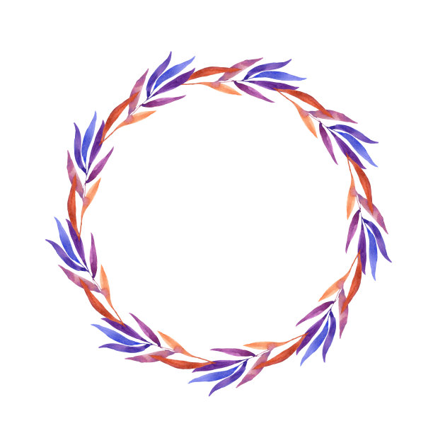 花花环。水彩插图图片下载